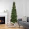 7.5ft. Pre-Lit Wicklow Noble Fir Pencil Artificial Christmas Tree, Clear Lights
